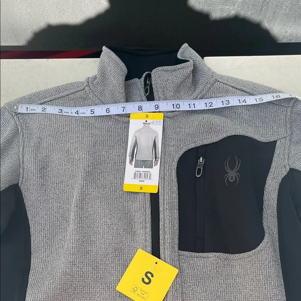 Spyder Heather Gray and Black Knit Jacket NWT men’s small